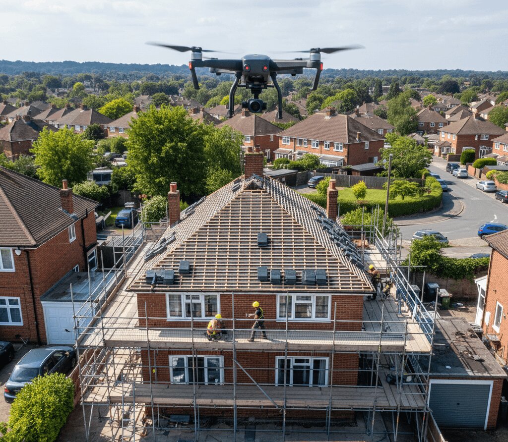 drone surveys roofing and building in watford