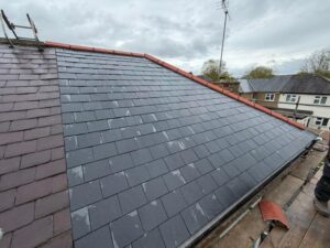 new slate roof dry ridge sysetm new battens 5